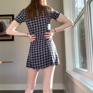 Navy blue plaid dress